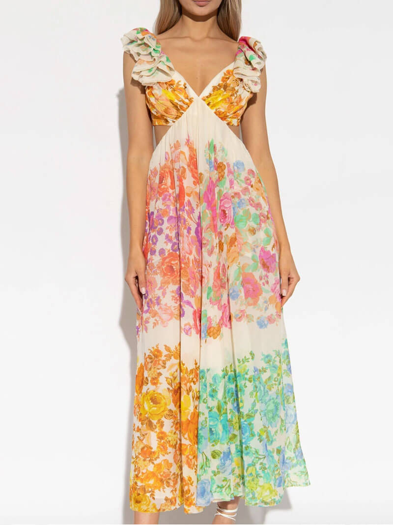 Marion | Robe Maxi Bohème Col V Femme