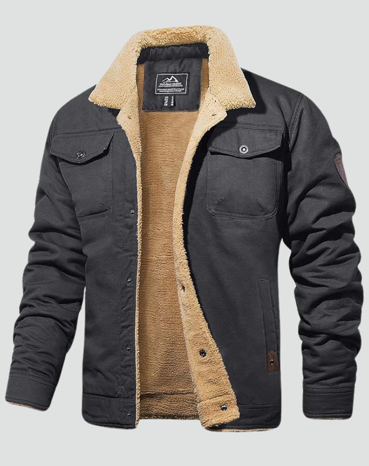 Gédéon | Veste Sherpa Boutons-Pression Poches Poitrine