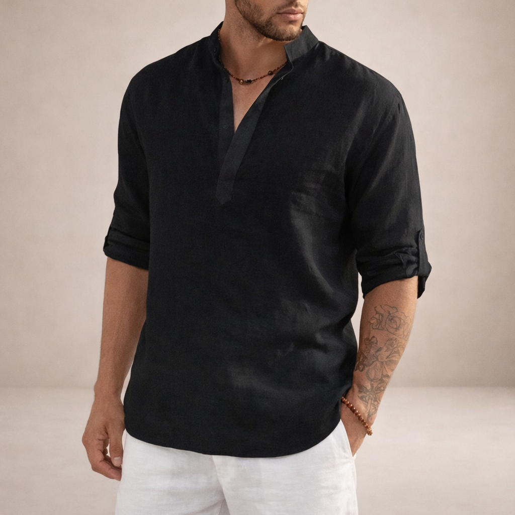 Marceau | Chemise Lin Col Officier