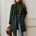Valériane | Manteau Long Carreaux Col à Revers