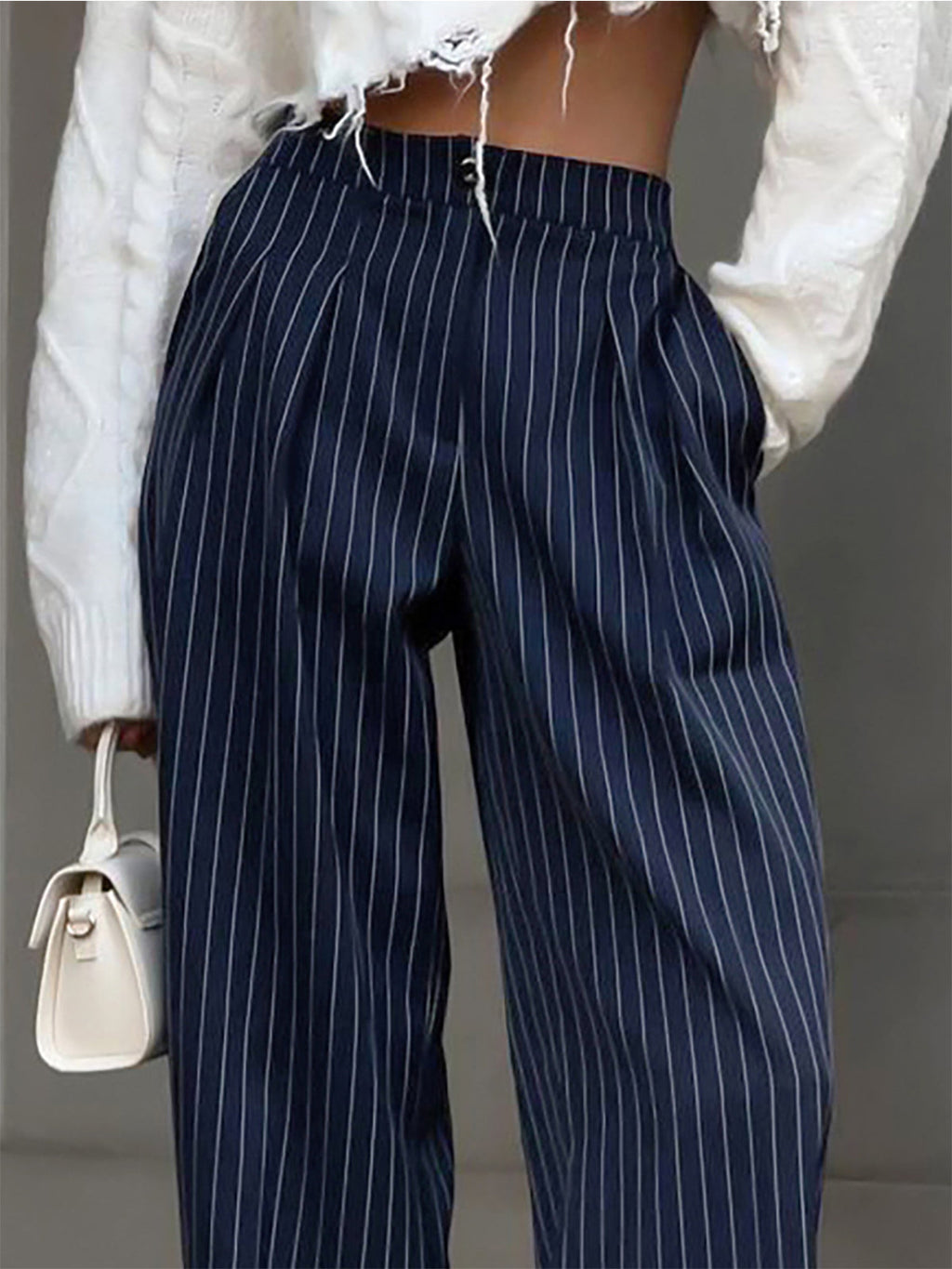 Gabrielle | Pantalon Large Rayé Femme