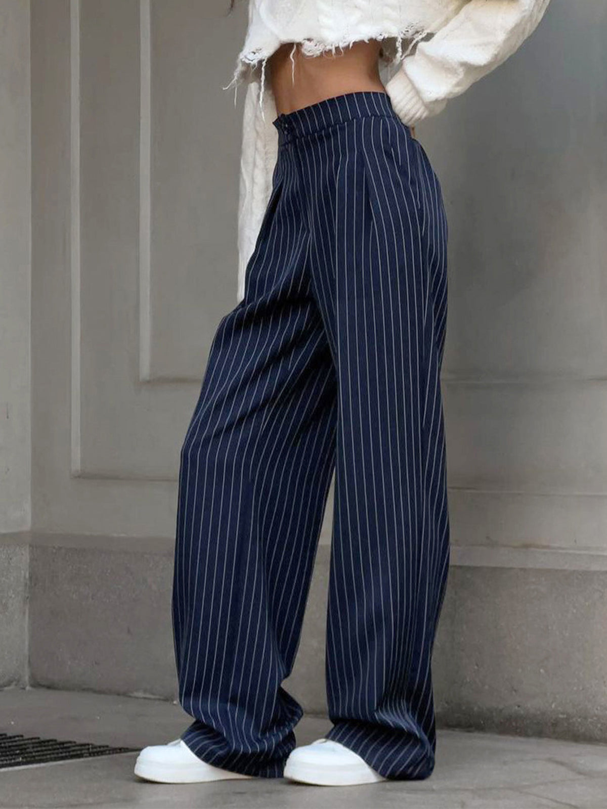 Gabrielle | Pantalon Large Rayé Femme