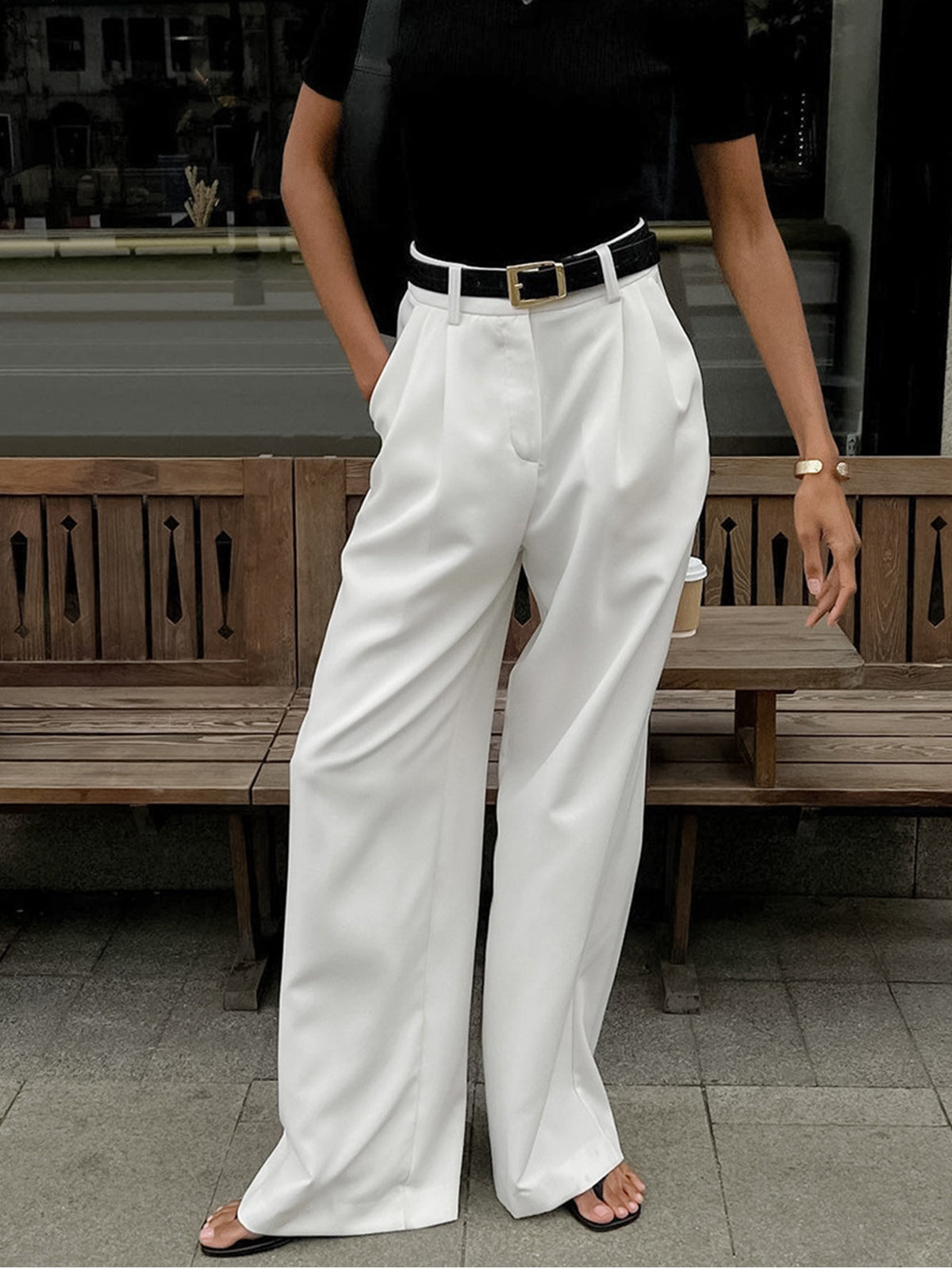 Marina | Pantalon Large Plisse