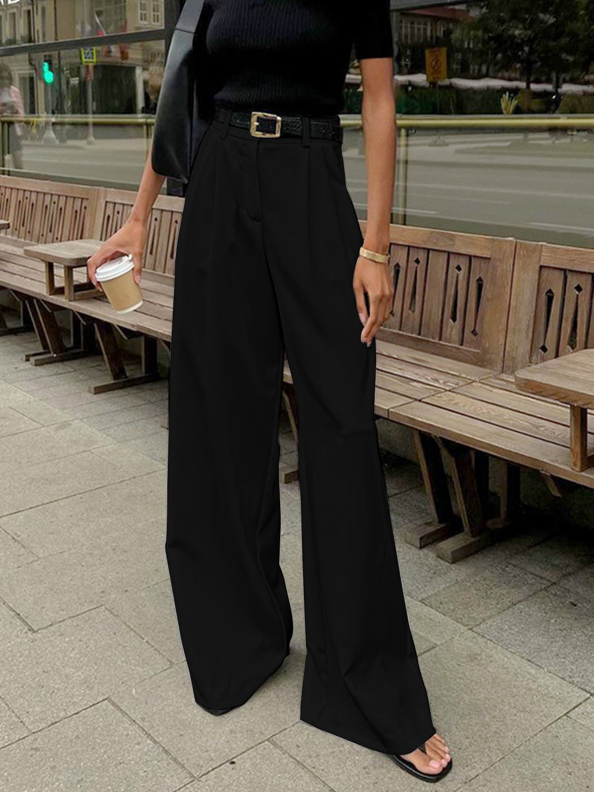 Marina | Pantalon Large Plisse