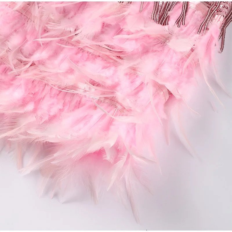 Christine | Robe Mini Franges Col V