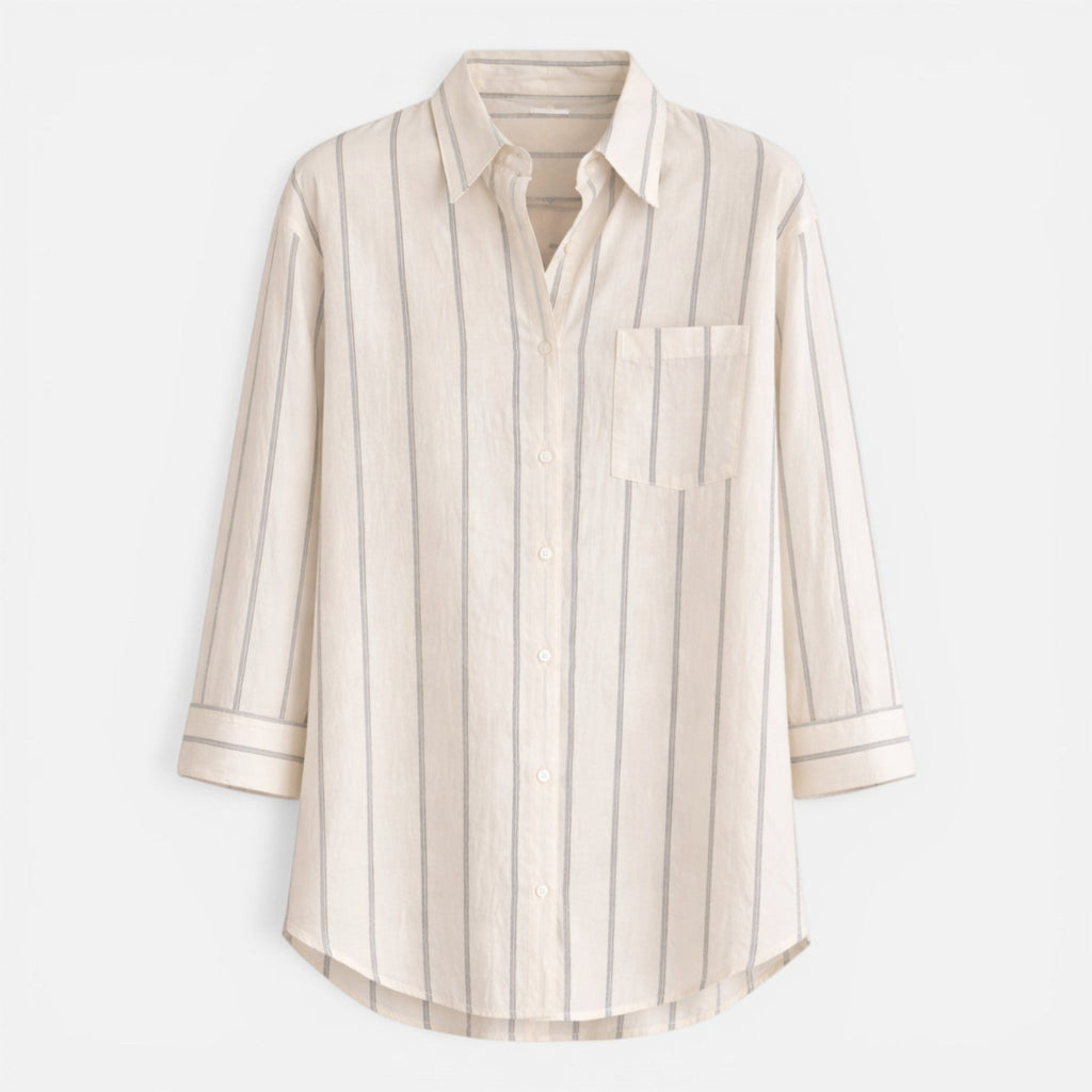 Karine | Chemise Rayée Boutonnée Femme