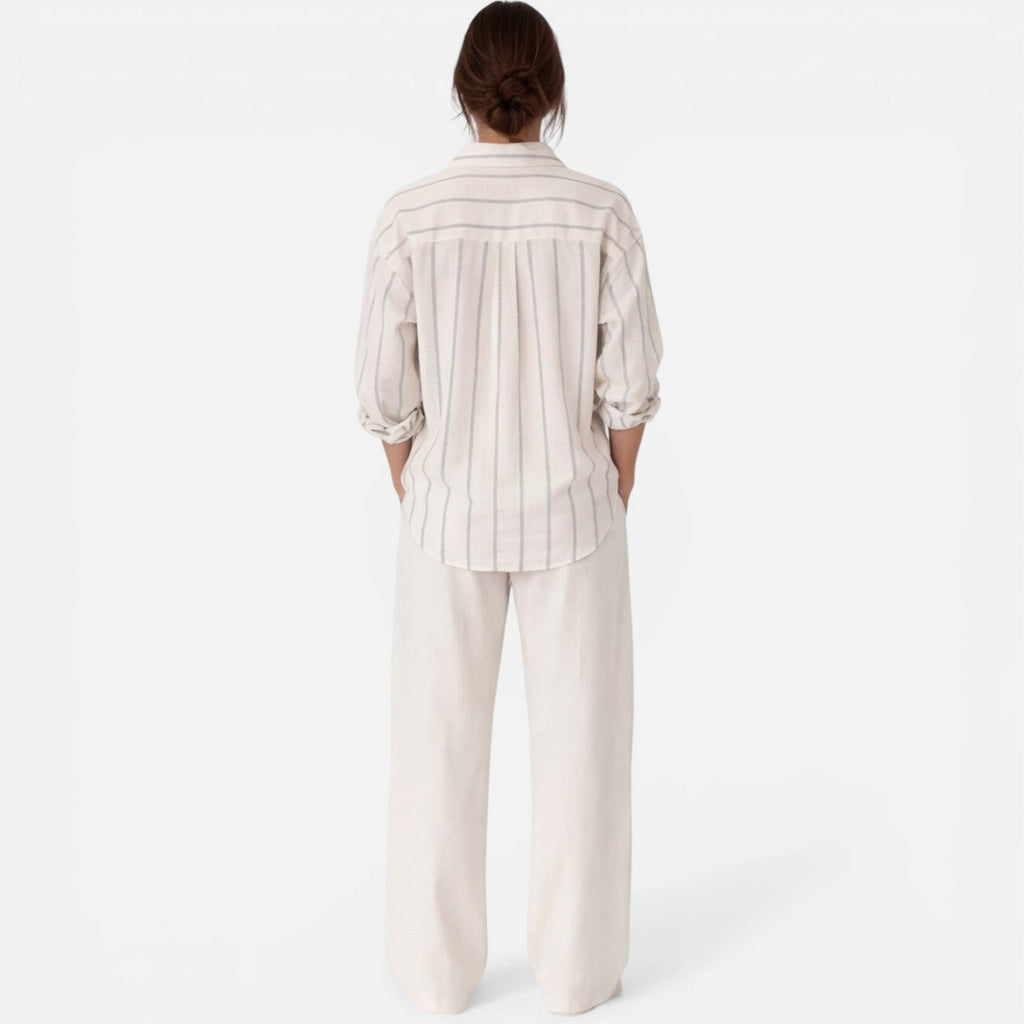 Karine | Chemise Rayée Boutonnée Femme