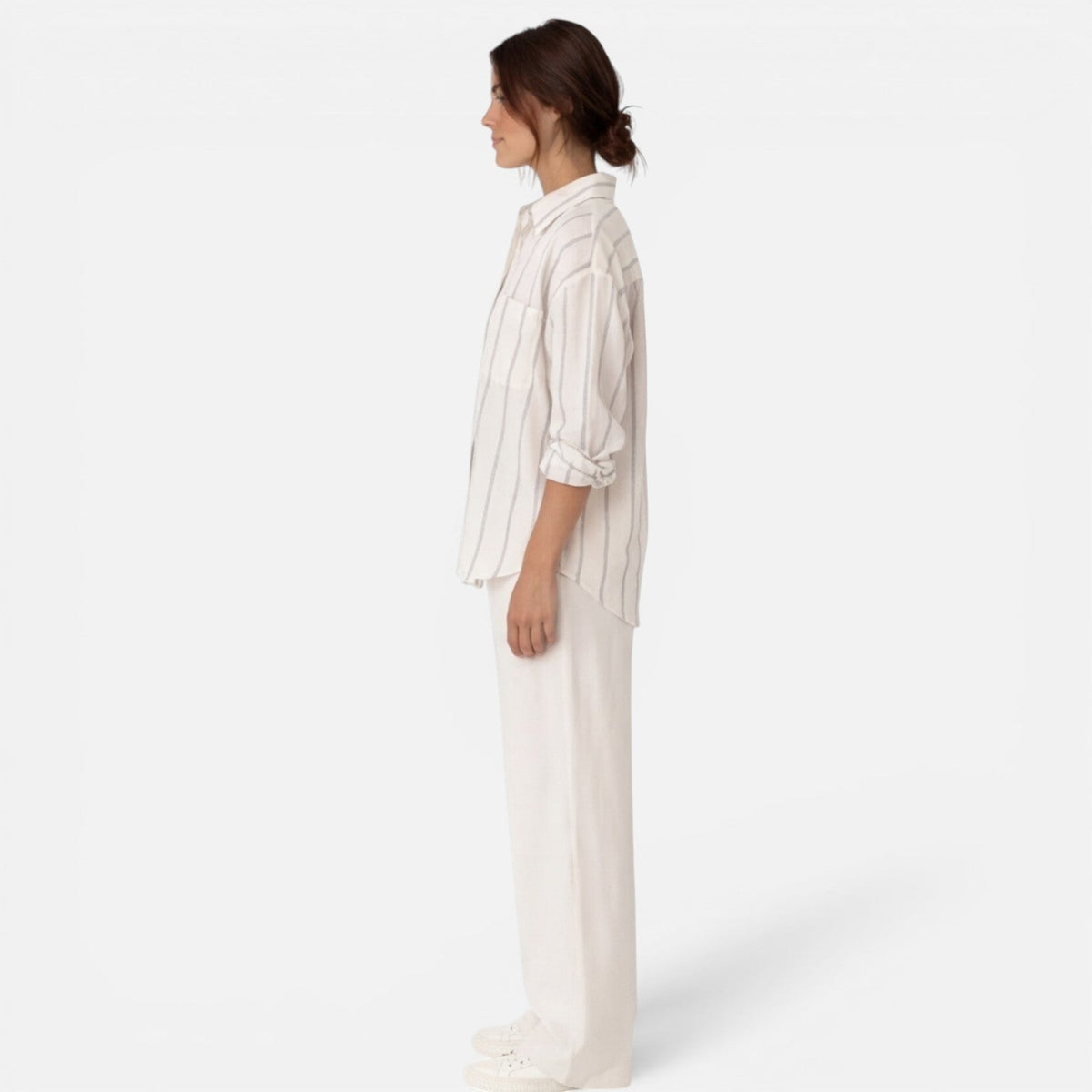 Karine | Chemise Rayée Boutonnée Femme