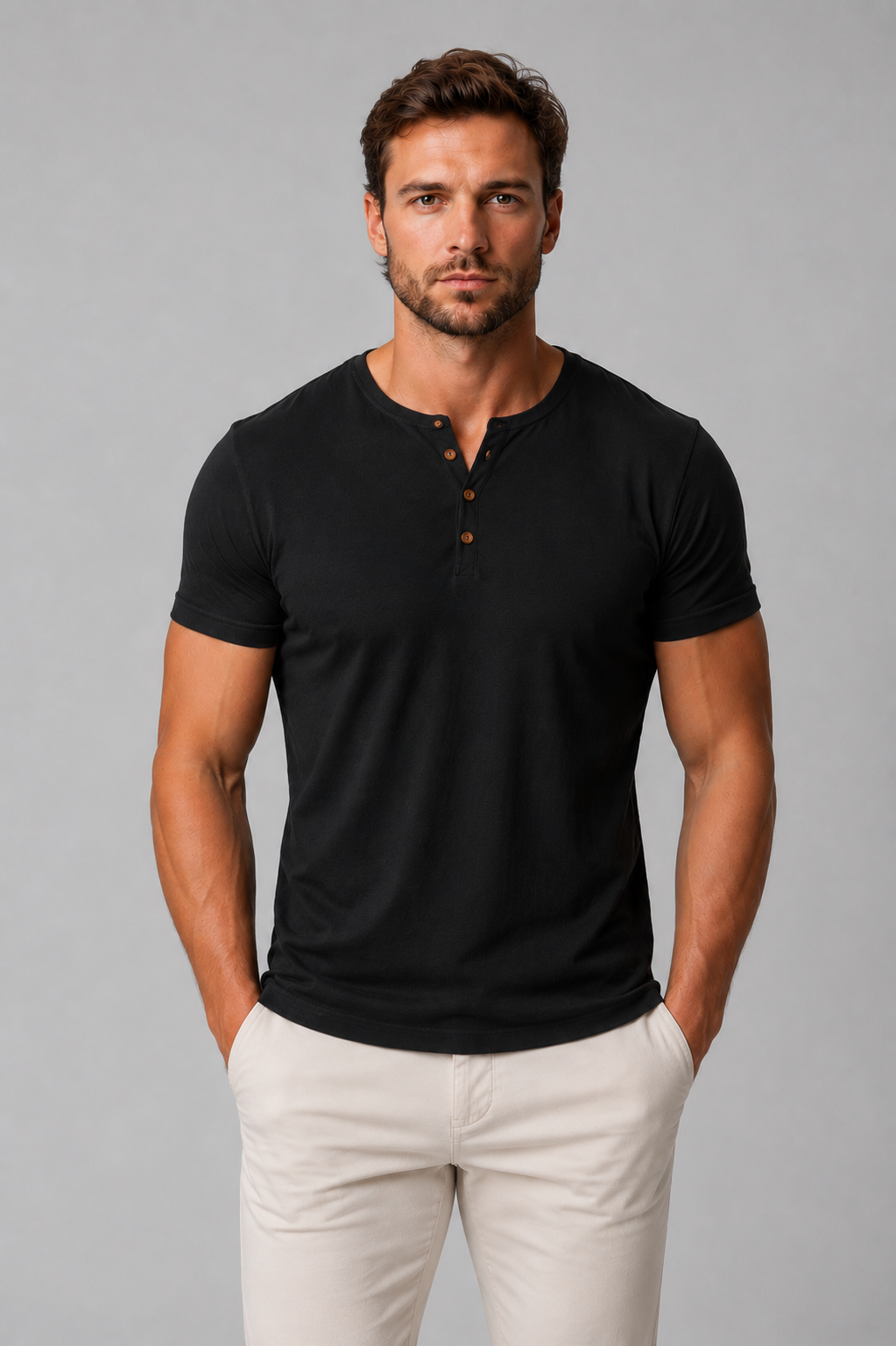 Grégoire-Marie | T-Shirt Henley Boutonné