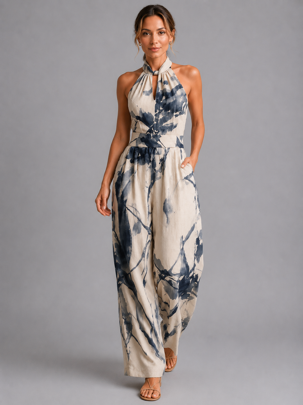Jocelyne | Combinaison Pantalon Large Imprimée