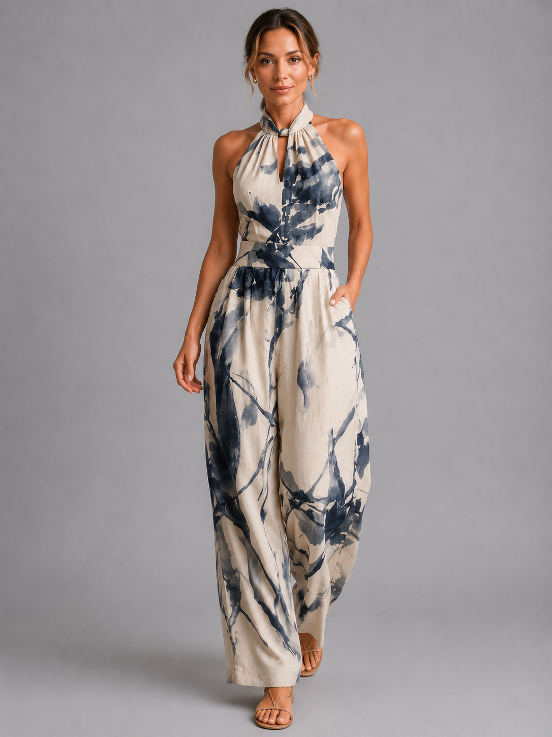 Jocelyne | Combinaison Pantalon Large Imprimée