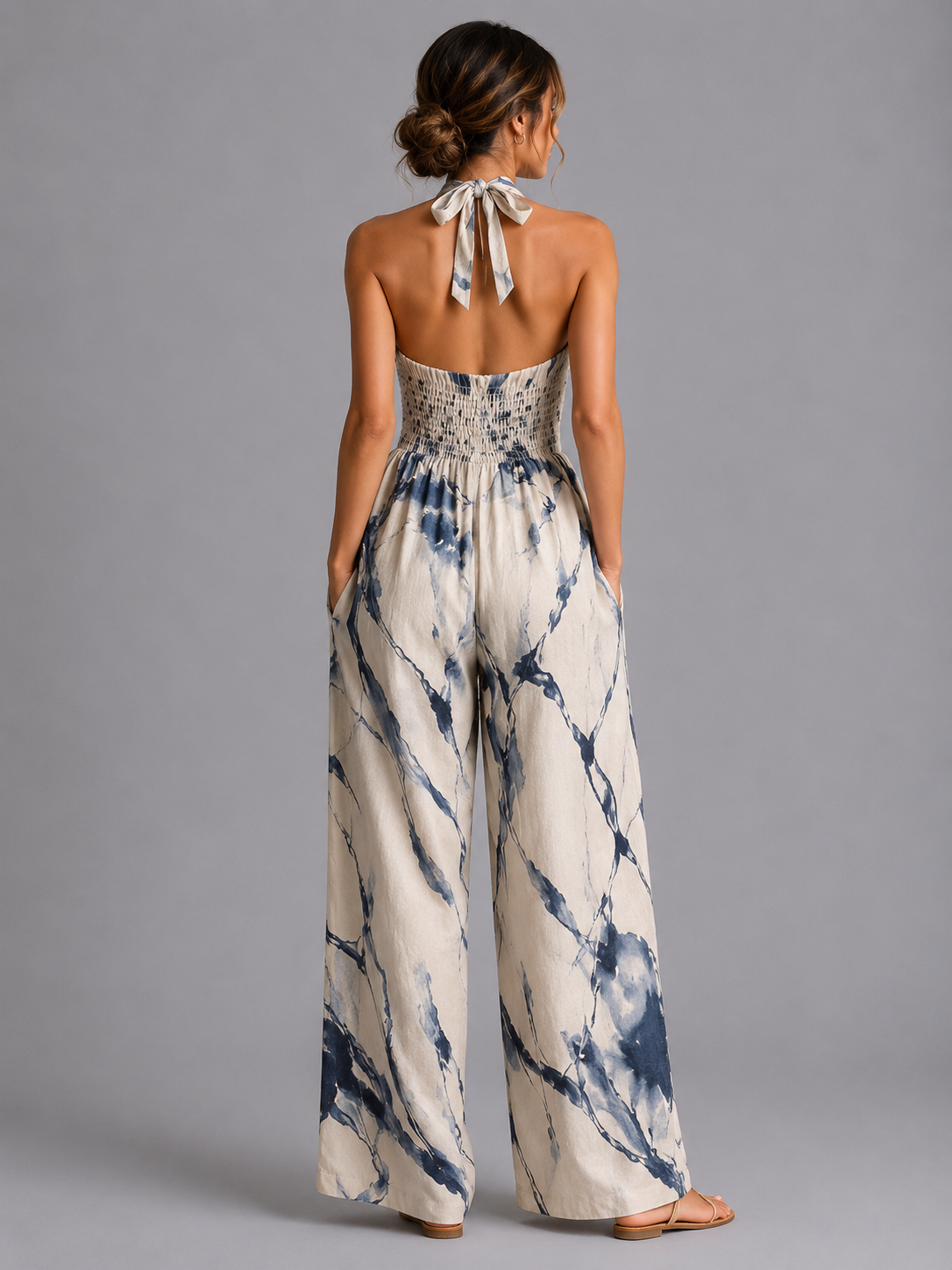 Jocelyne | Combinaison Pantalon Large Imprimée