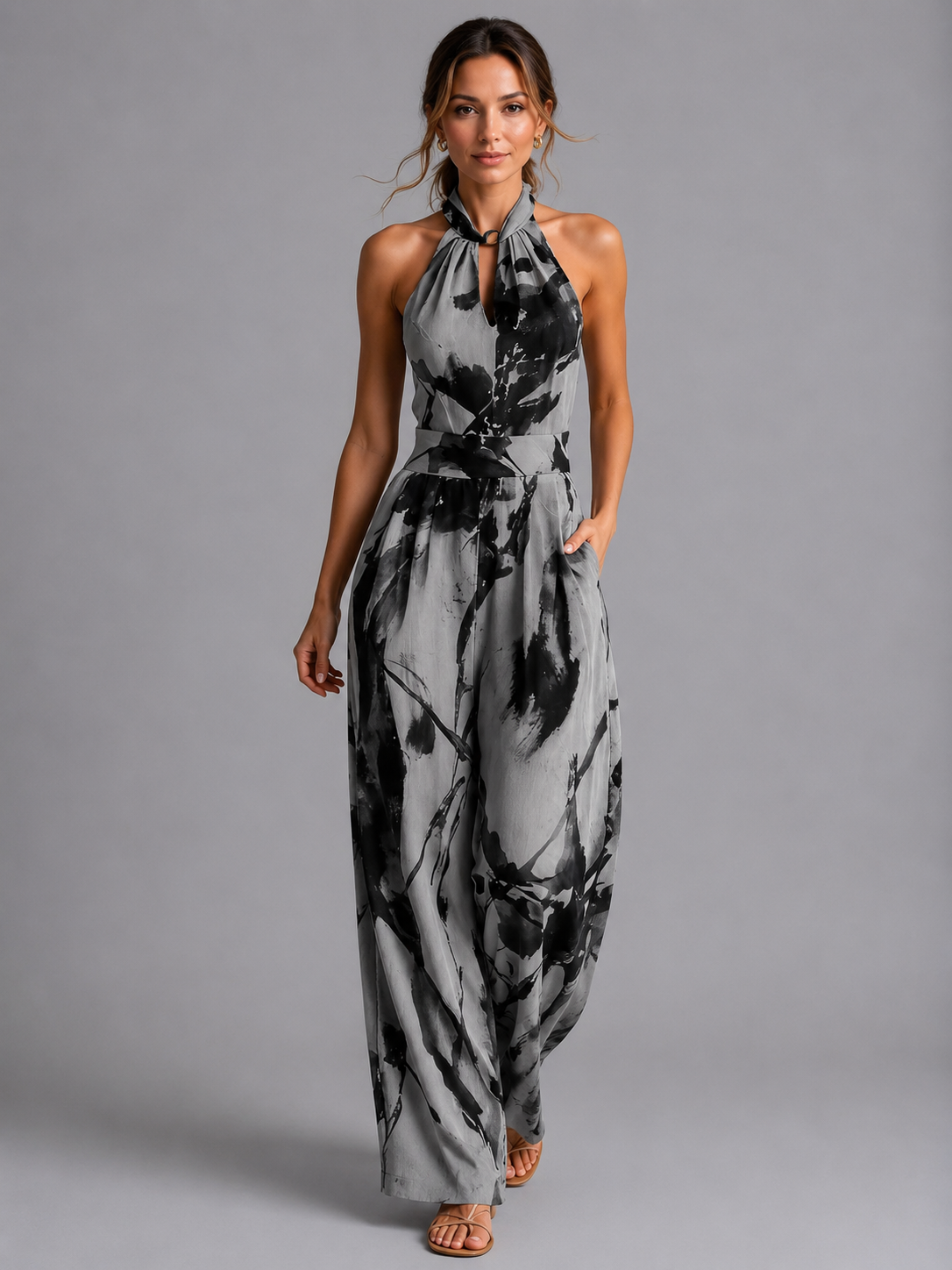 Jocelyne | Combinaison Pantalon Large Imprimée