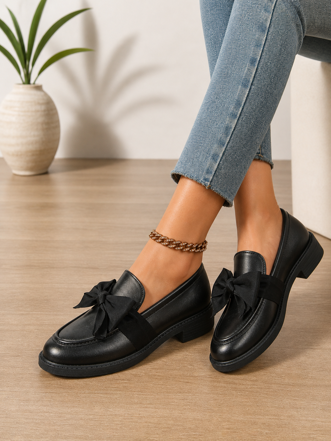 Diane | Mocassins Cuir Nœud Femme