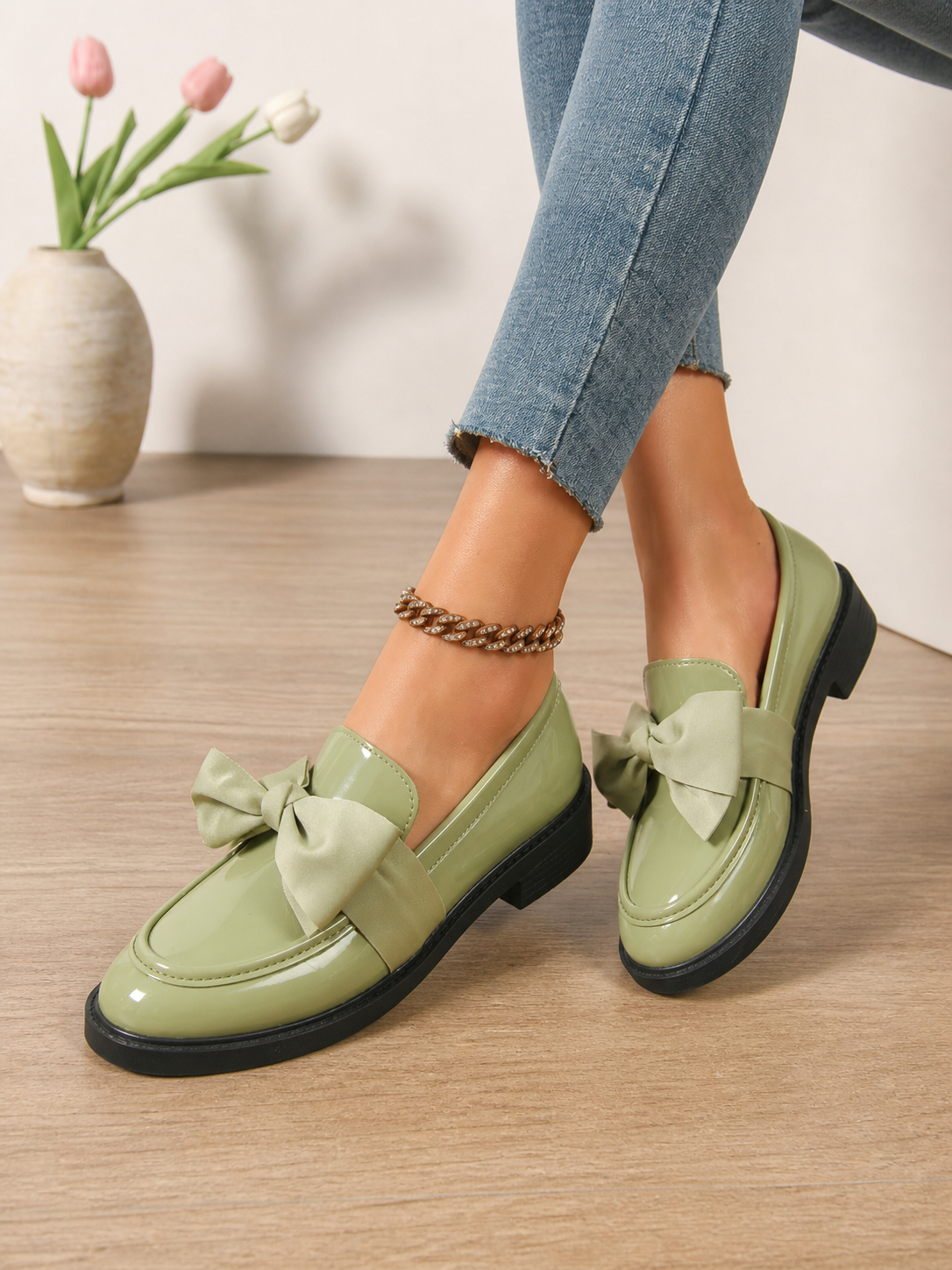 Diane | Mocassins Cuir Nœud Femme