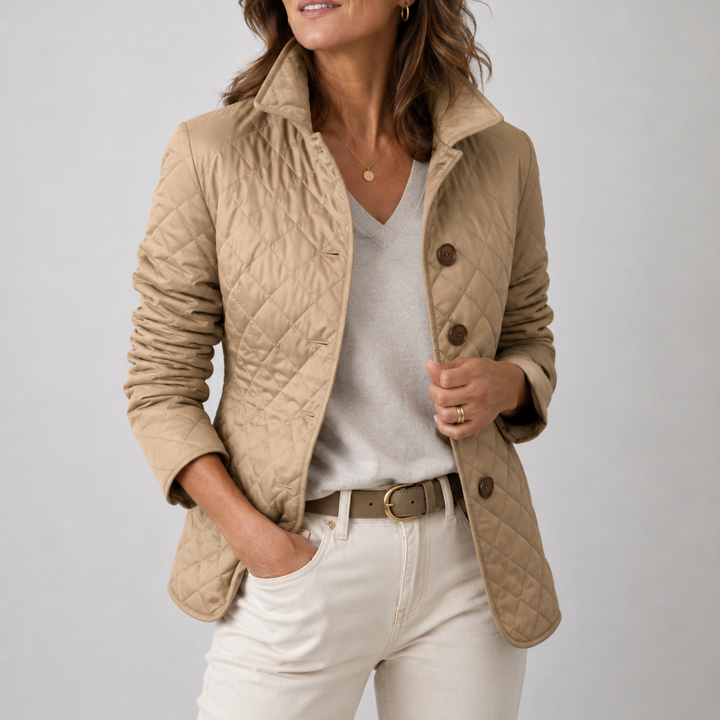 Gersende | Veste Matelassée Losanges Col Chemise