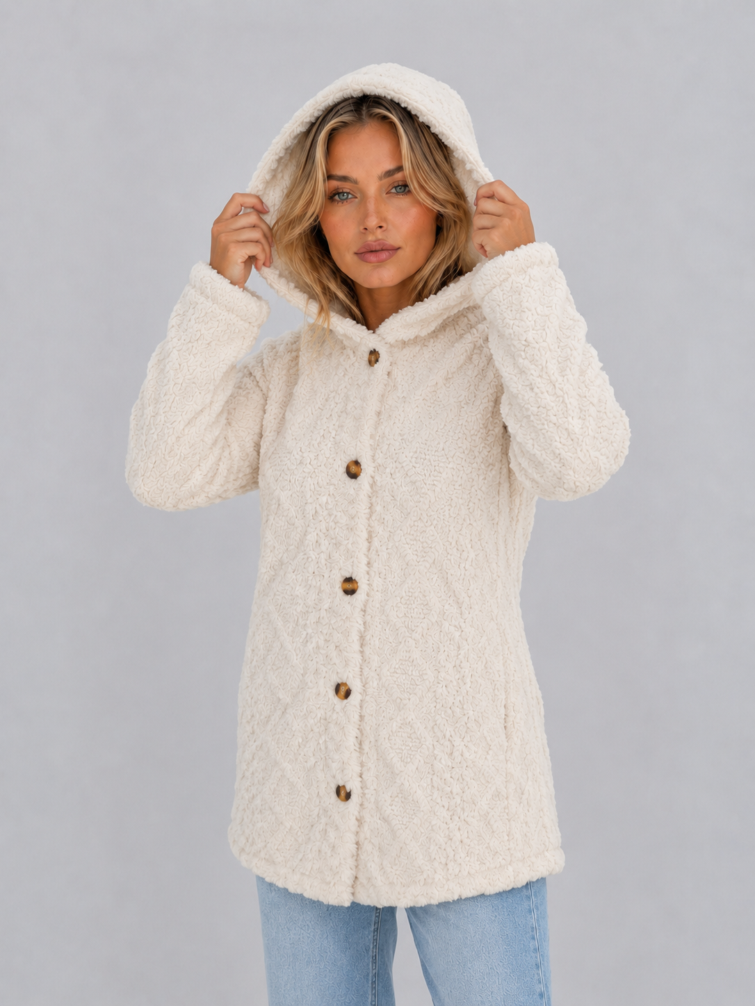 Léocadie | Gilet Peluche à Capuche