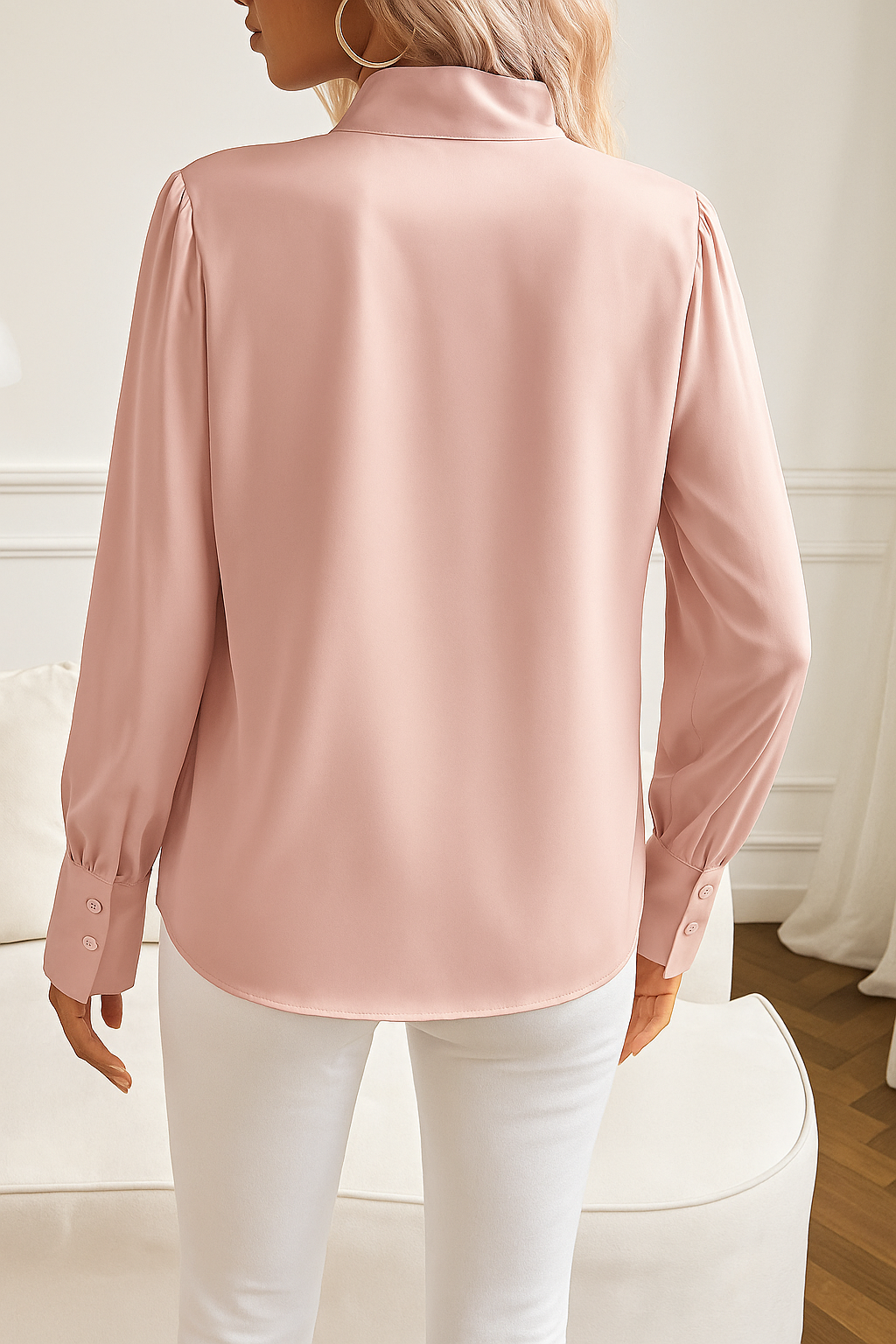 Suzette | Blouse Satin Nœud Femme