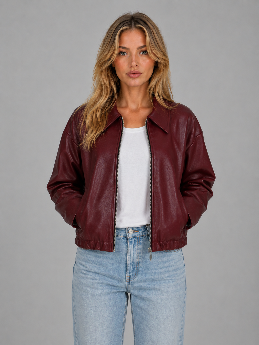 Lola | Veste Aspect Cuir Zippée Courte