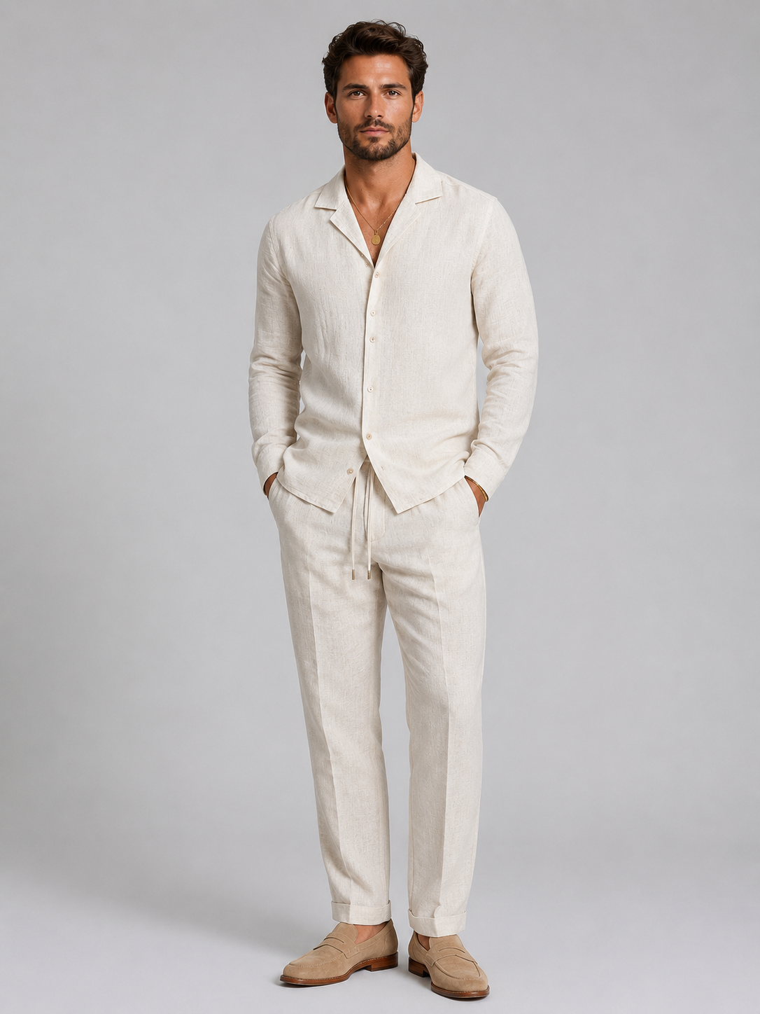 Tom | Ensemble Chemise & Pantalon Aspect Lin