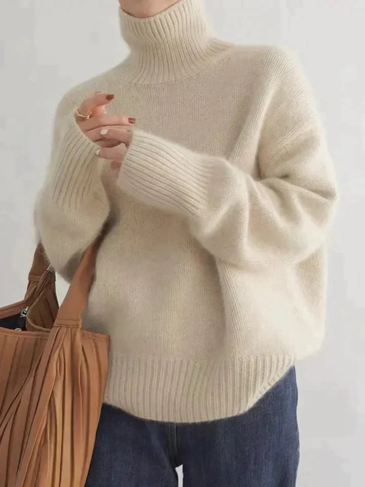 Romy | Pull Col Roulé Maille Ample