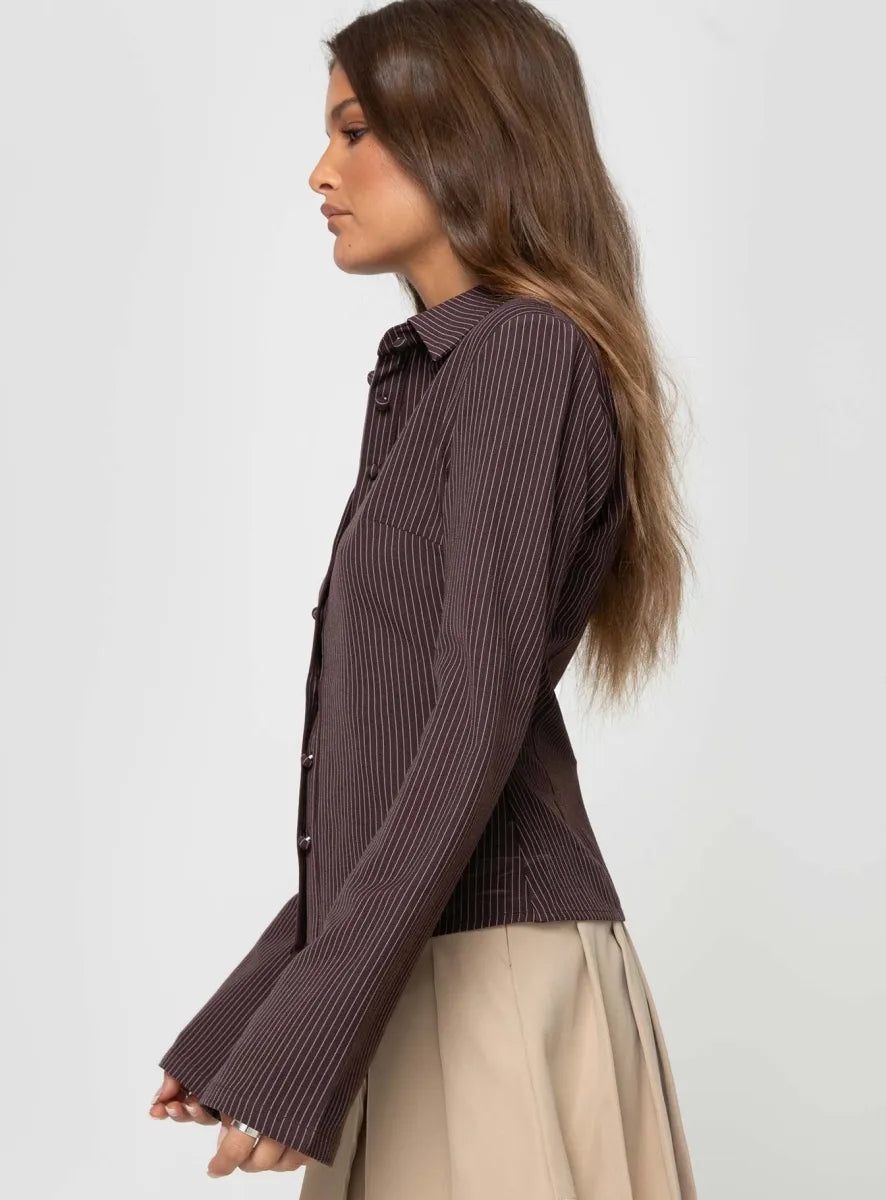 Prunelle | Chemisier Tailleur Rayé Femme