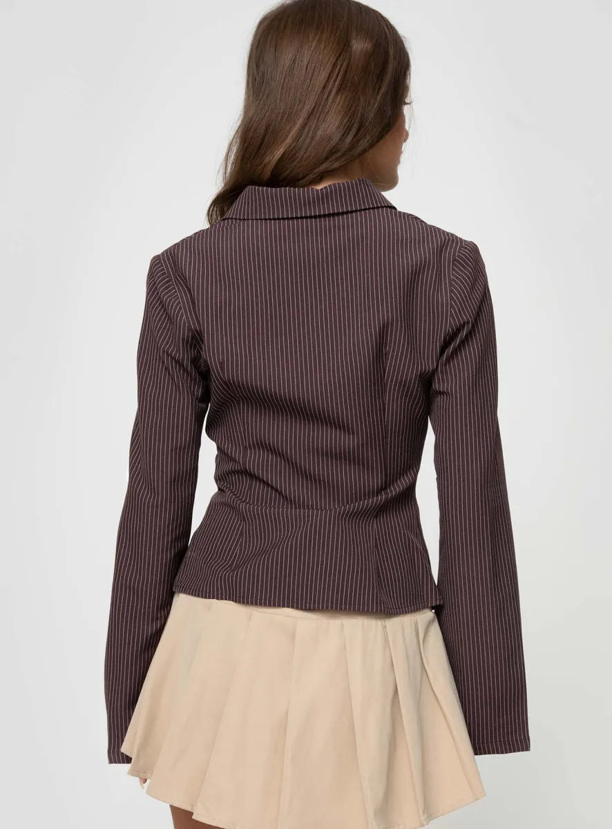 Prunelle | Chemisier Tailleur Rayé Femme
