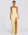 Livia | Robe Longue Bustier Froncé Laçage Dos