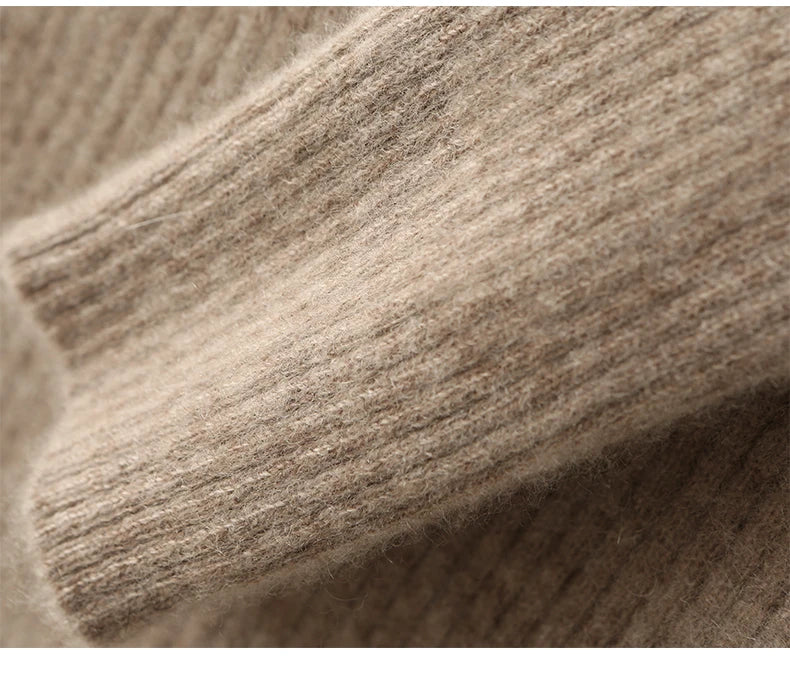 Mylène | Robe Pull Midi Côtelée Col Montant