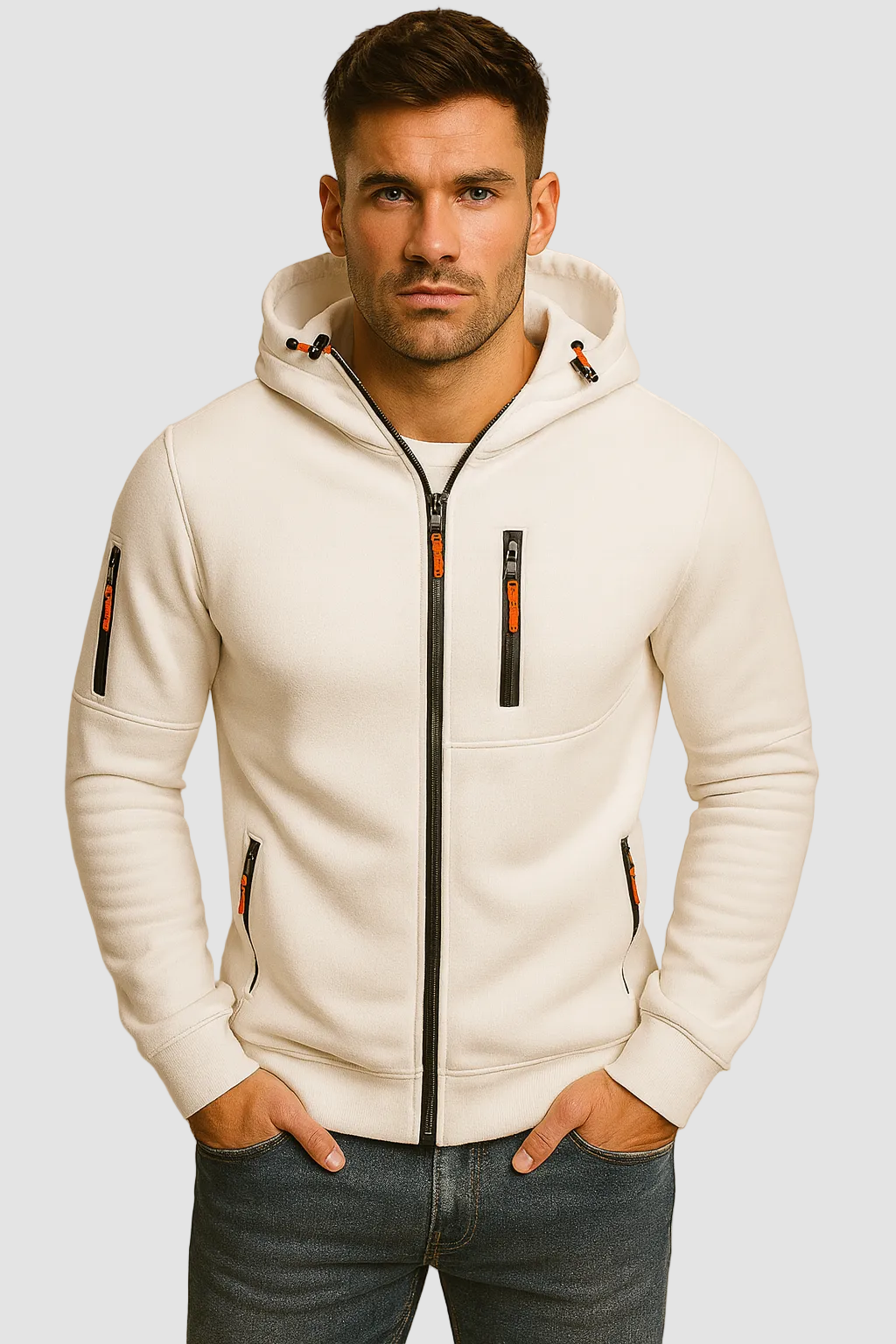 Victorien | Sweat à Capuche Zippé Poches Zippées