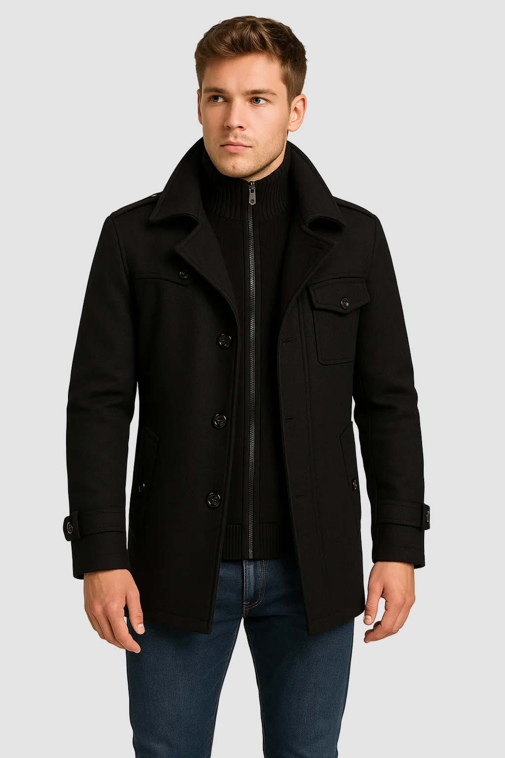 Cassien | Veste d'Hiver Thermique Col Coupe-Vent