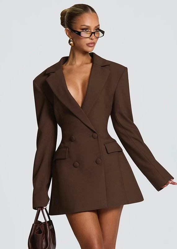 Esmée | Robe Blazer Courte Décolleté Plongeant
