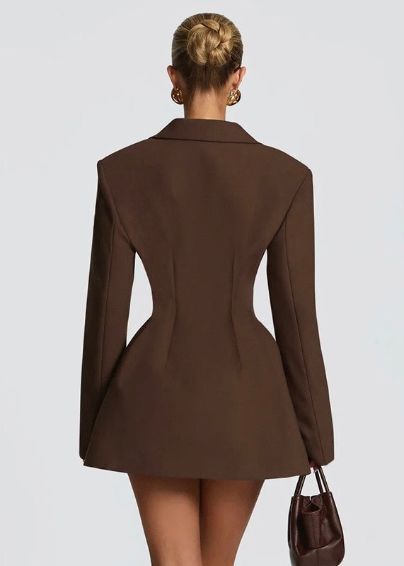 Esmée | Robe Blazer Courte Décolleté Plongeant