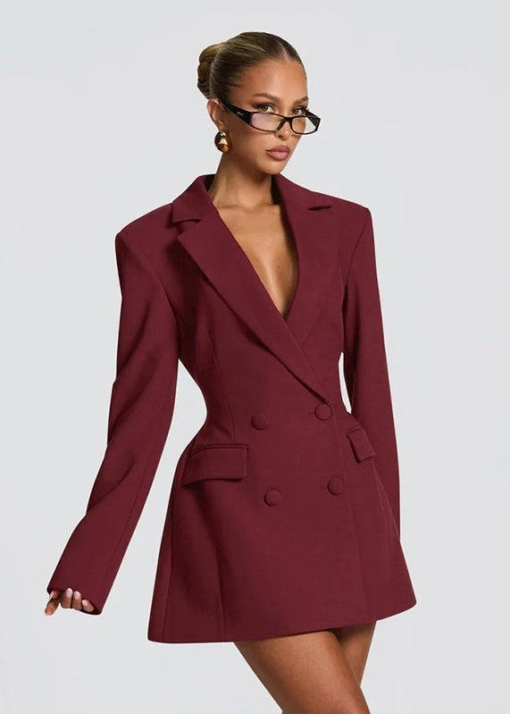 Esmée | Robe Blazer Courte Décolleté Plongeant