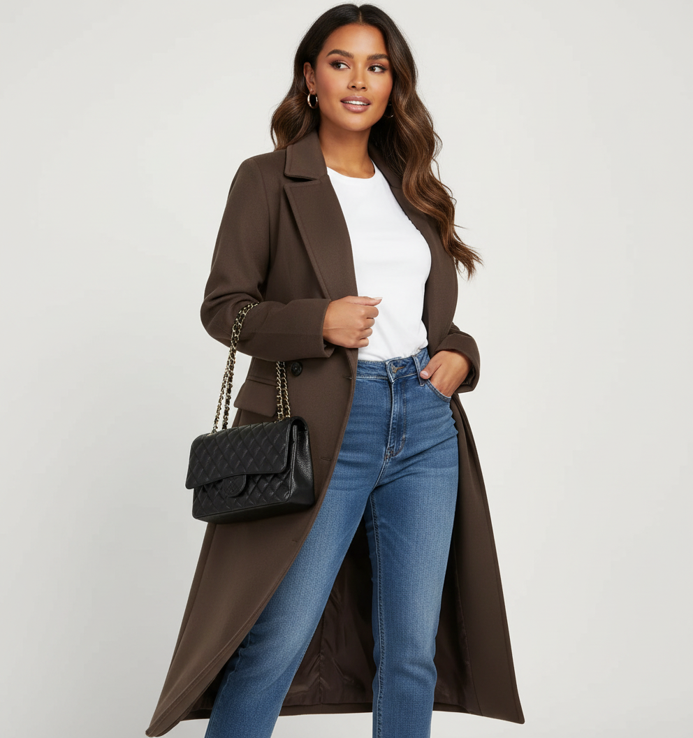 Yaëlle | Trench Long Croisé Ceinturé