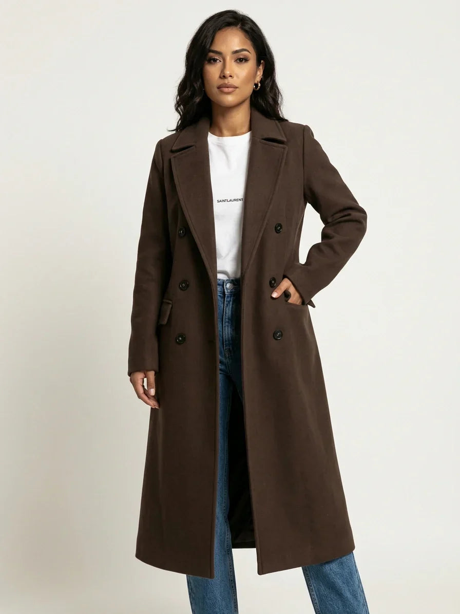Yaëlle | Trench Long Croisé Ceinturé