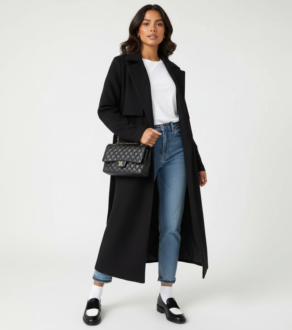 Yaëlle | Trench Long Croisé Ceinturé
