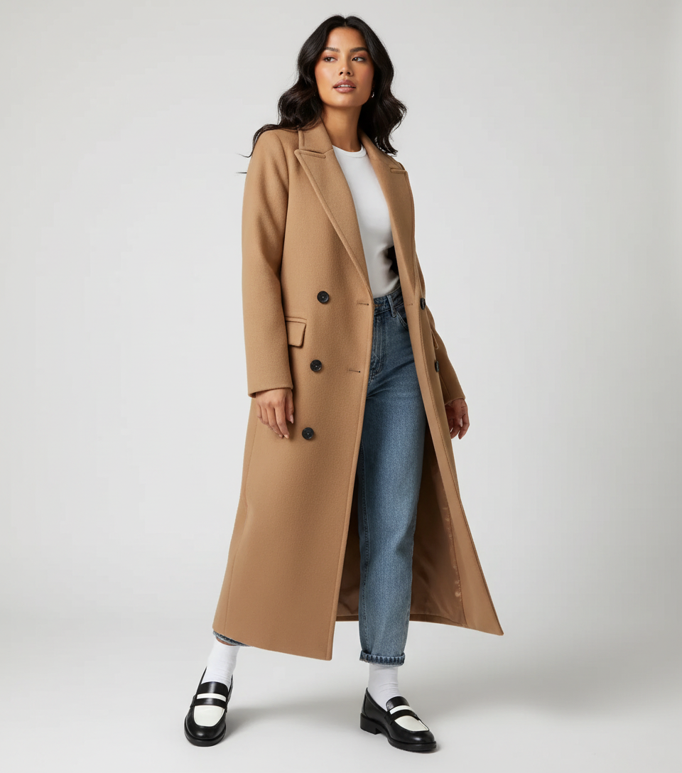 Yaëlle | Trench Long Croisé Ceinturé
