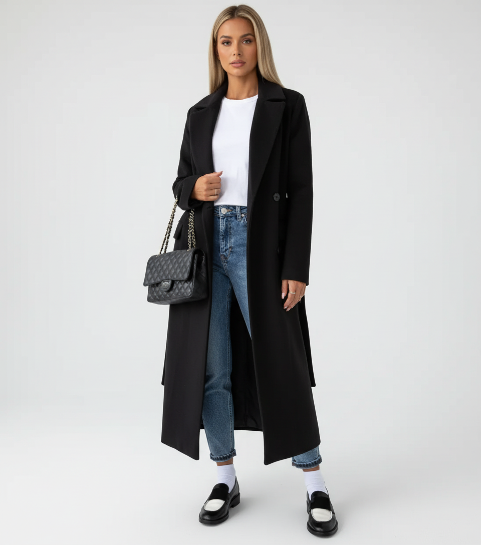 Yaëlle | Trench Long Croisé Ceinturé