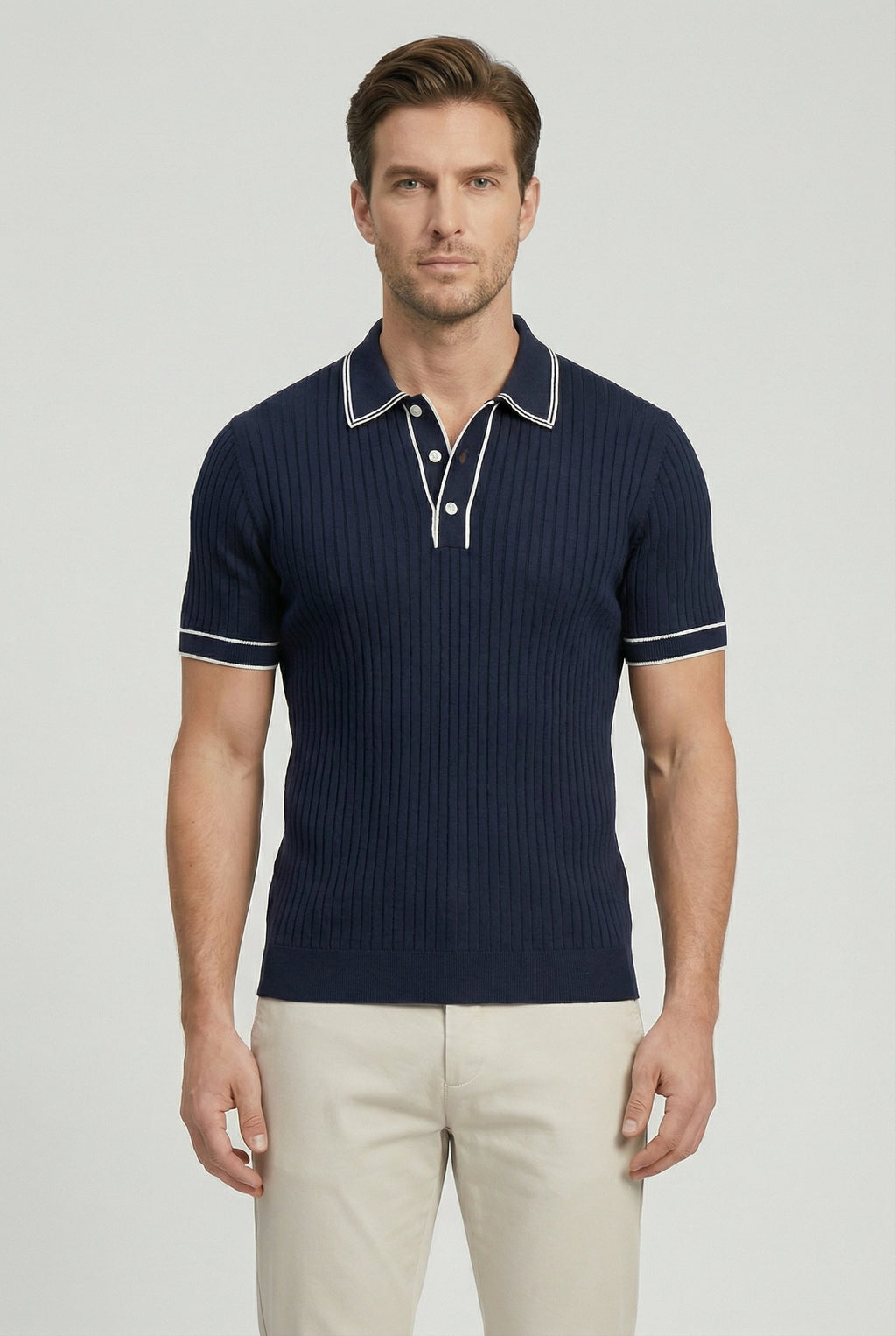 Roger | Polo Maille Col Contrasté