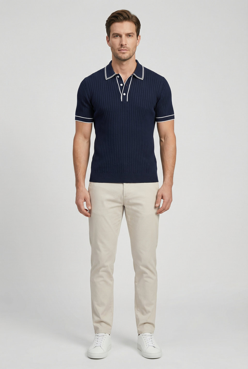 Roger | Polo Maille Col Contrasté