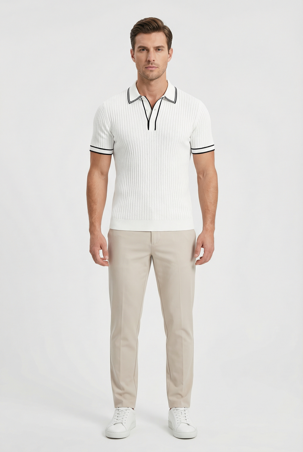 Roger | Polo Maille Col Contrasté