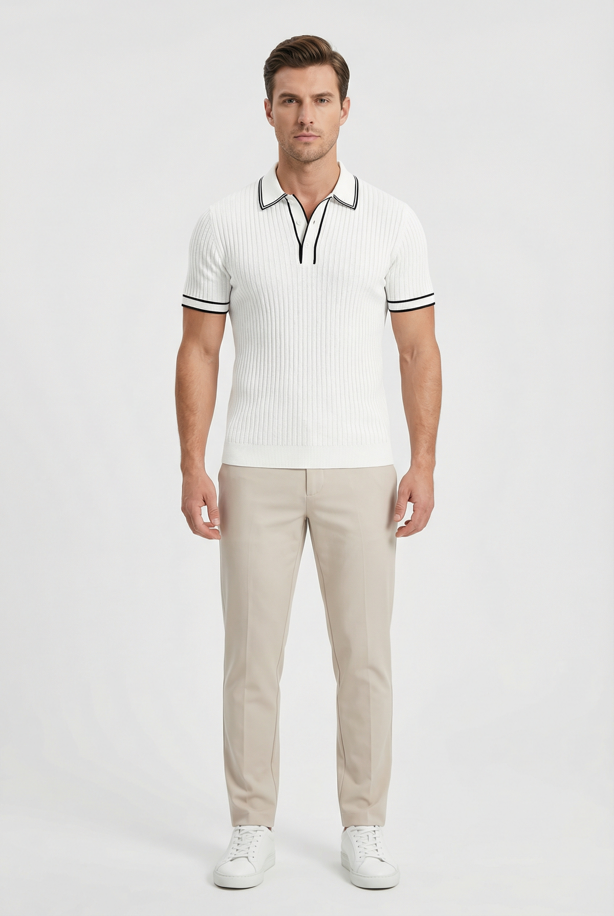 Roger | Polo Maille Col Contrasté