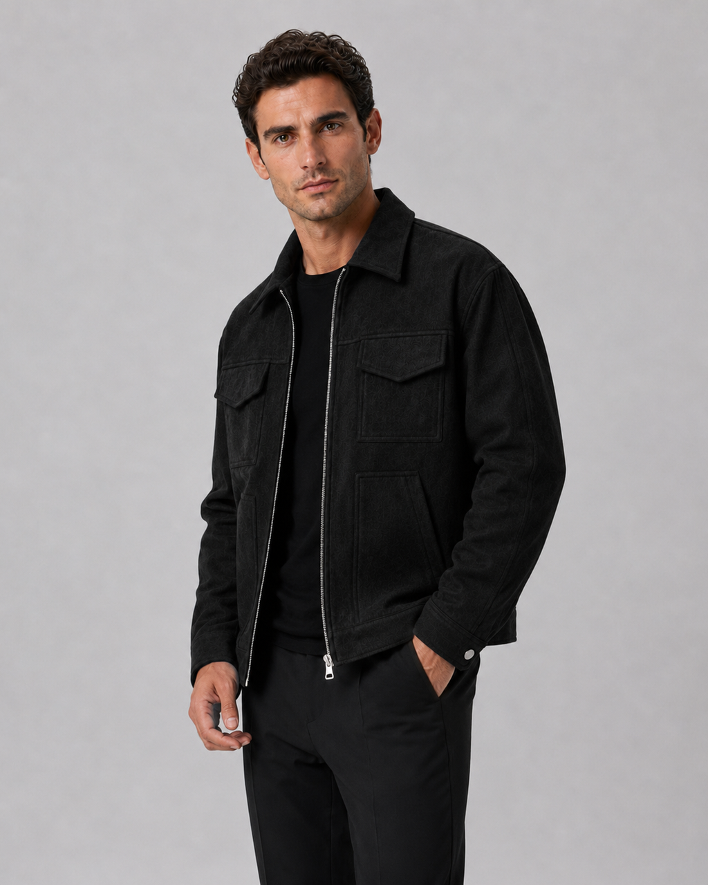 Aurèle | Veste Utilitaire Aspect Suédine