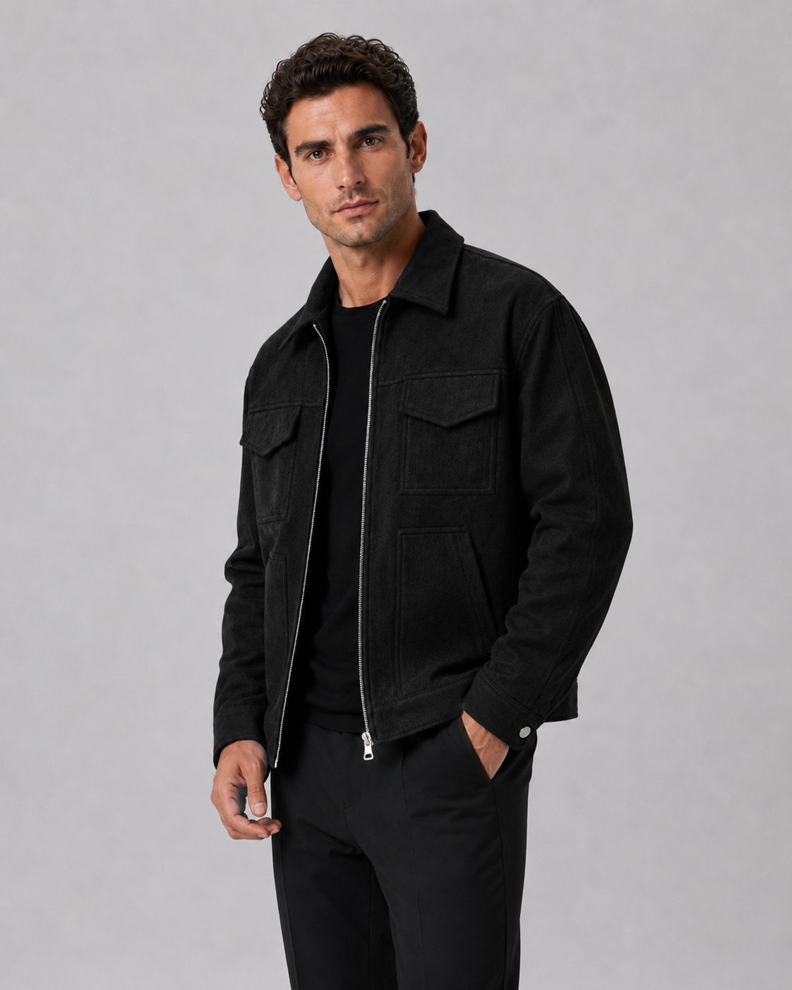 Aurèle | Veste Utilitaire Aspect Suédine