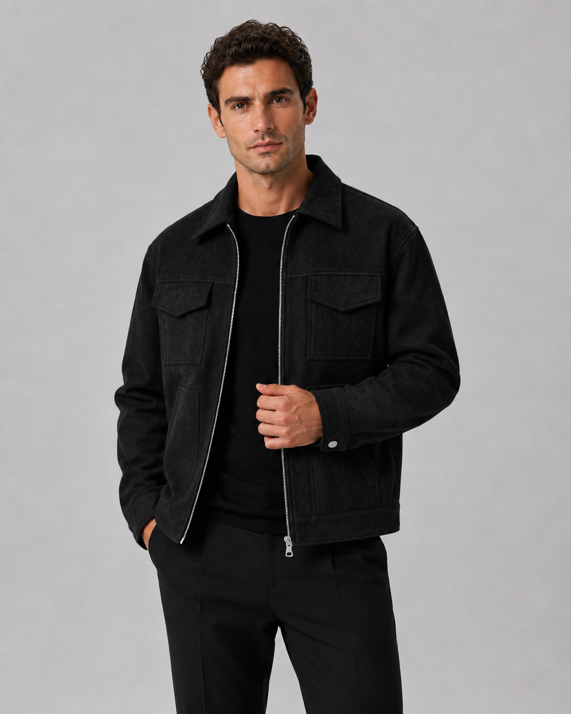 Aurèle | Veste Utilitaire Aspect Suédine