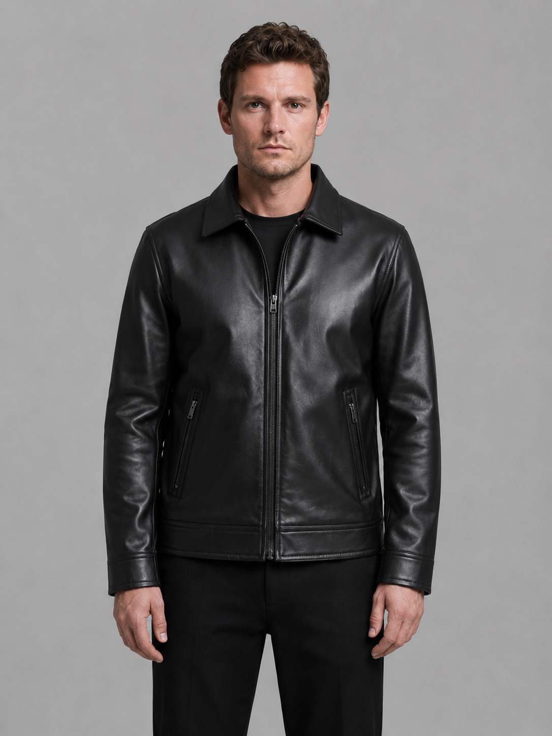Bastien | Veste Aspect Cuir Zippée