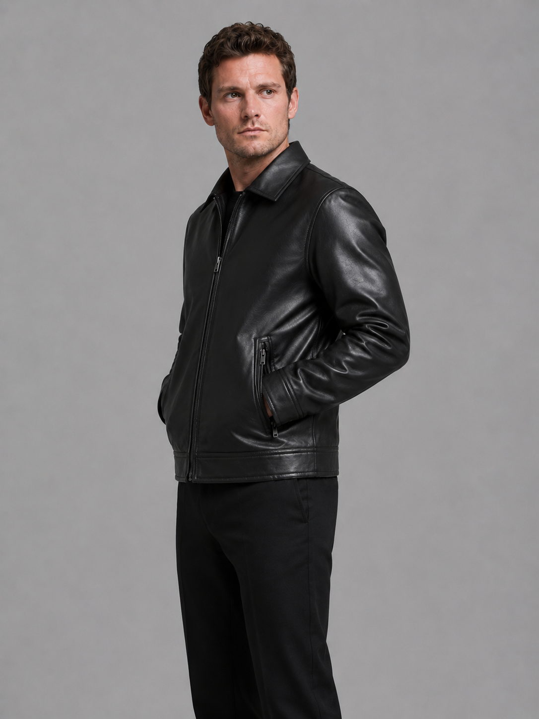 Bastien | Veste Aspect Cuir Zippée