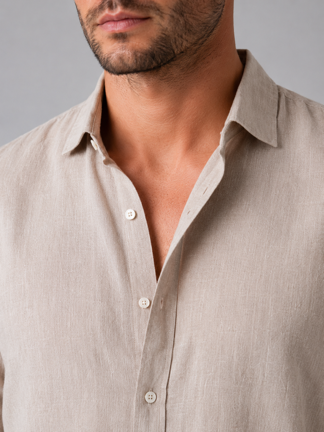 Tristan | Chemise Aspect Lin Boutonnée
