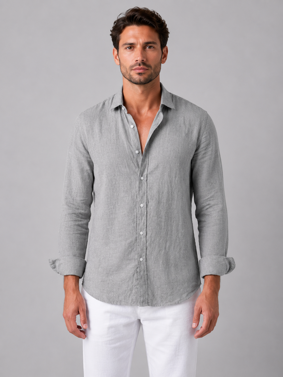 Tristan | Chemise Aspect Lin Boutonnée